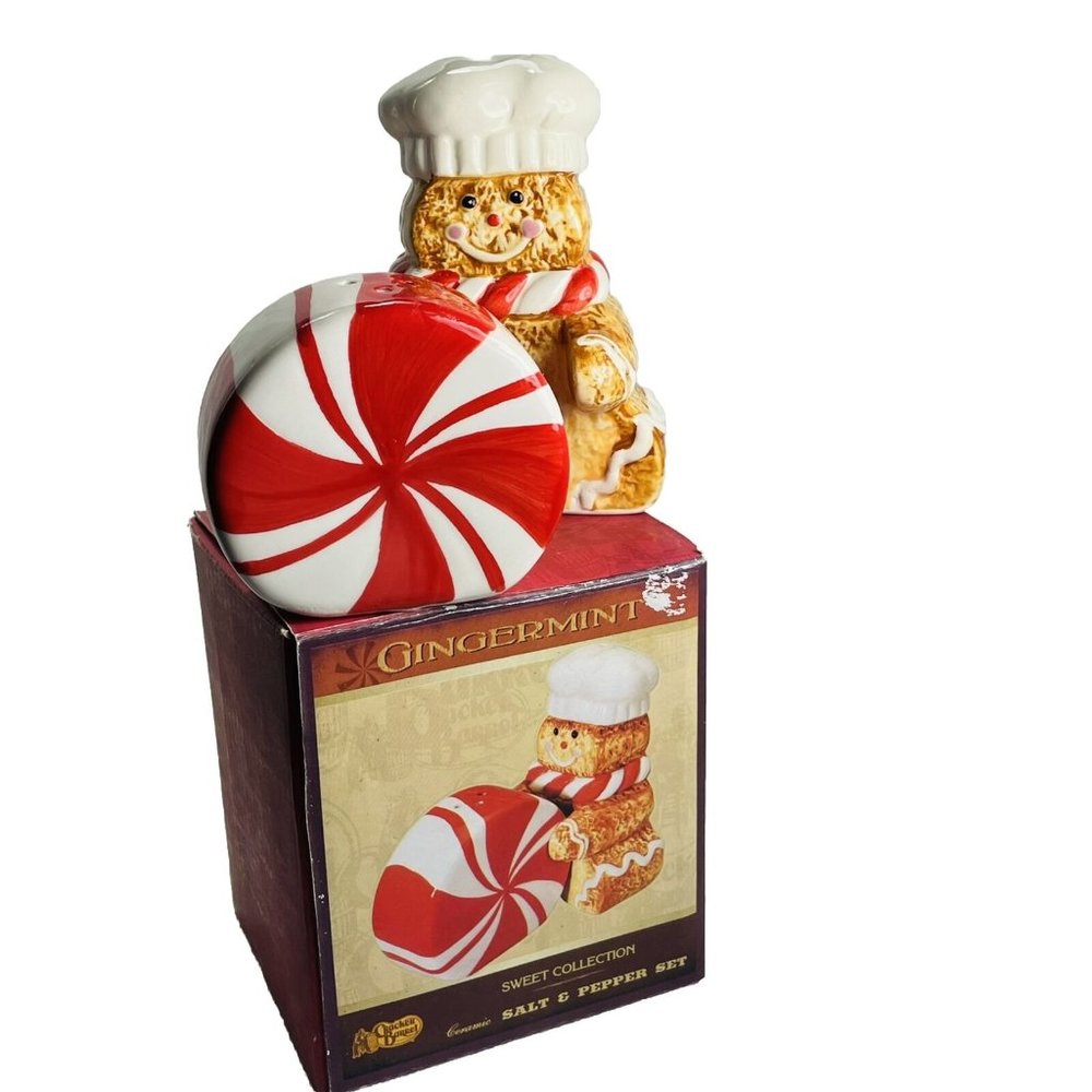 Cracker Barrel Salt And Pepper Ginger Mint Sweet Collection Original Stopper